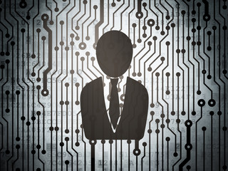 Business concept: circuit board with Business Man