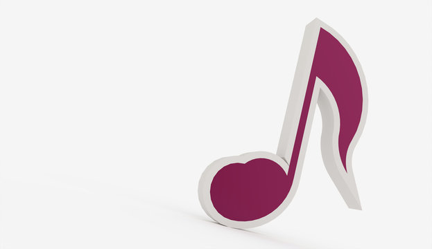 Purple music note symbol rendered isolated