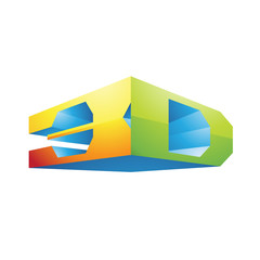 Fototapete - 3d Display Technology Symbol