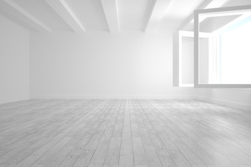 Poster - White room with opened windows