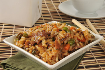 Canvas Print - Pepper steak and rice