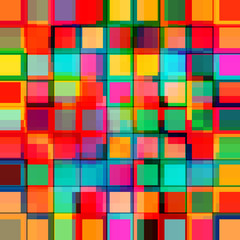 Wall Mural - abstract colorful squares, geometric style colorful background