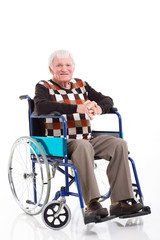 senior man sitting on a wheelchair