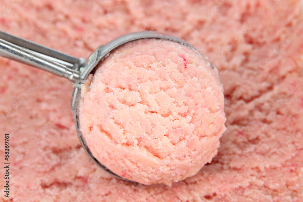 Tasty ice cream scoop, close up