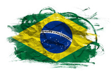 Brasil Flag Over Grunge Texture