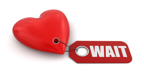 Poster - Heart with label Wait (clipping path included)