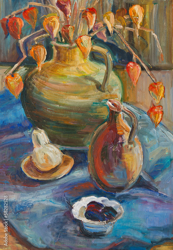 Obraz w ramie still life with dry plants