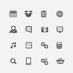 Poster - Different application icons set. Crumpled style