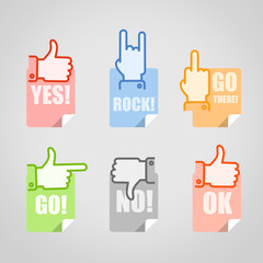 Fototapete - Different gestures icons set