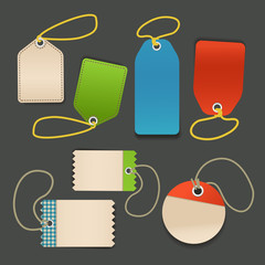 Aufkleber - Blank shopping tags with rope template