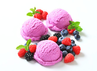 Canvas Print - Triple berry fruit ice cream