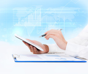 Poster - business tablet graph