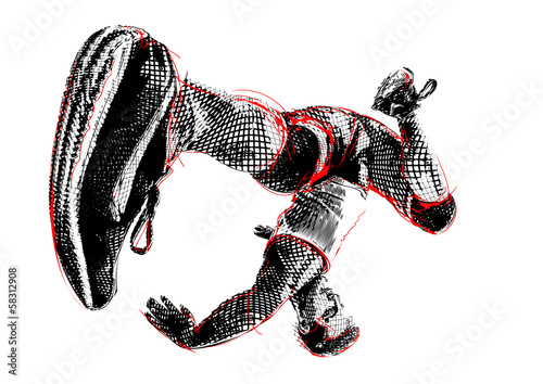 Obraz w ramie breakdancer illustration 2