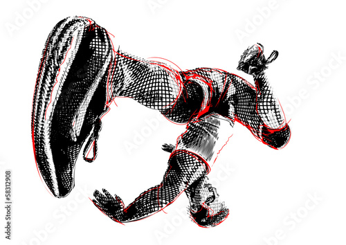 Naklejka na drzwi breakdancer illustration 2