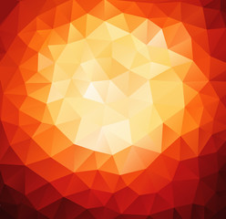 Poster - Pattern of geometric shapes. Red background with triangles.