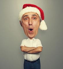 Fototapete - amazed xmas man with big head
