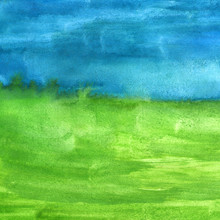 Macro Texture  Blue Green Watercolors With Brush Strokes
