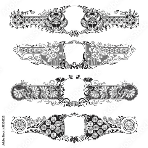 Láminas set of 4 hand-drawn floral frames - perfect as chapter dividers