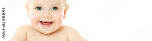 Fototapeta cheerful laughing baby