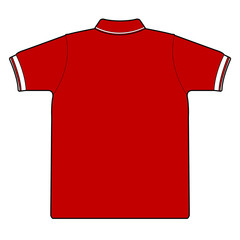 Wall Mural - back side of polo shirt   vector