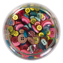 Close-up Of A Jar Of Buttons