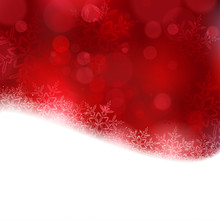Red Christmas Background With Blurry Lights