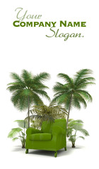 Sticker - Green sofa in the tropics