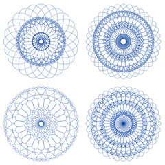 Poster - Set of Vector Guilloche Rosettes