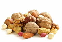 Assortment Of Different Nuts (peanuts, Hazelnuts)