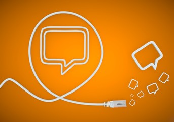 Poster - 3d render of a fresh speech balloon symbol formed by an cable