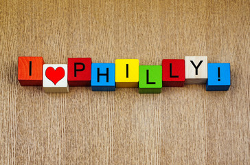 Wall Mural - I Love Philly - Philadelphia, USA - sign series for travel