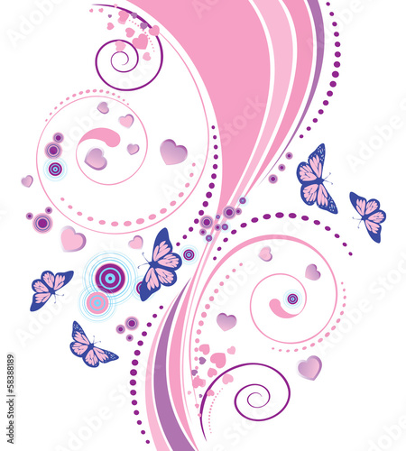 Naklejka dekoracyjna Soft pink floral ornament