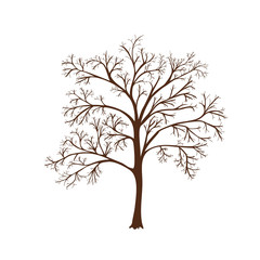 Wall Mural - icon silhouette of a tree with no leaves