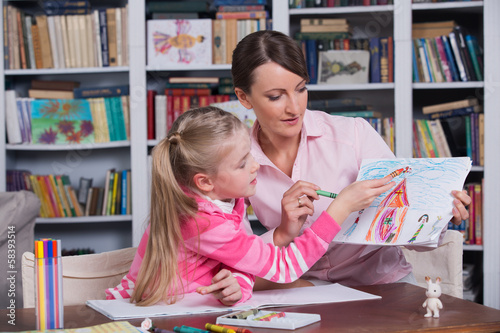 Fotografia Child psychologist with a little girl