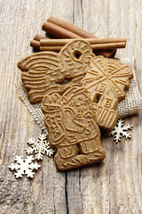 Sticker - Speculaas biscuits on rustic wooden table