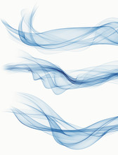 Set Of Abstract Blue Smoke Backgrounds