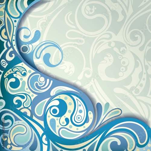 Obraz w ramie Abstract Blue Curve Background