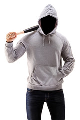 Poster - Man in a hoodie holding a baseball bat