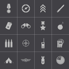 Wall Mural - Vector black  military icons set