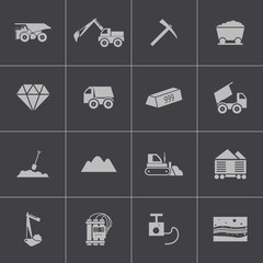 Wall Mural - Vector black  mining icons set