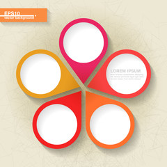 Poster - Infographic template with five orange and red labels. Eps10