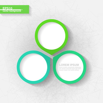 Infographic template with three blue and green labels. Eps10