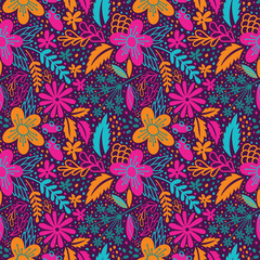Poster - Seamless floral pattern