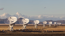 Very Large Array Satellite Dishes At Sunset In New Mexico, USA