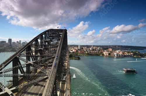 Fototapeta na wymiar View from the Pylon Lookout on Sydney Harbour. Harbour Bridge. S