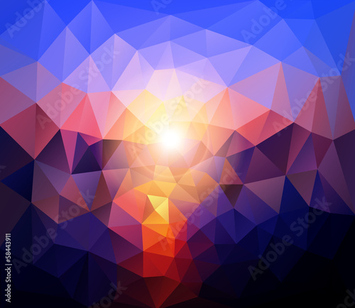 Abstract background vector sunset mosaic
