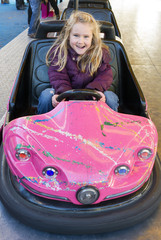 girl in bumper car