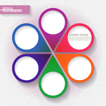 Infographic template with six colorful labels. Eps10
