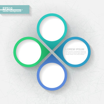 Infographic template with four blue and green labels. Eps10