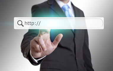 Wall Mural - Businessman internet concept